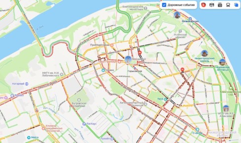 Пробки в Нижнем Новгороде достигли 8 баллов из 10 возможных
